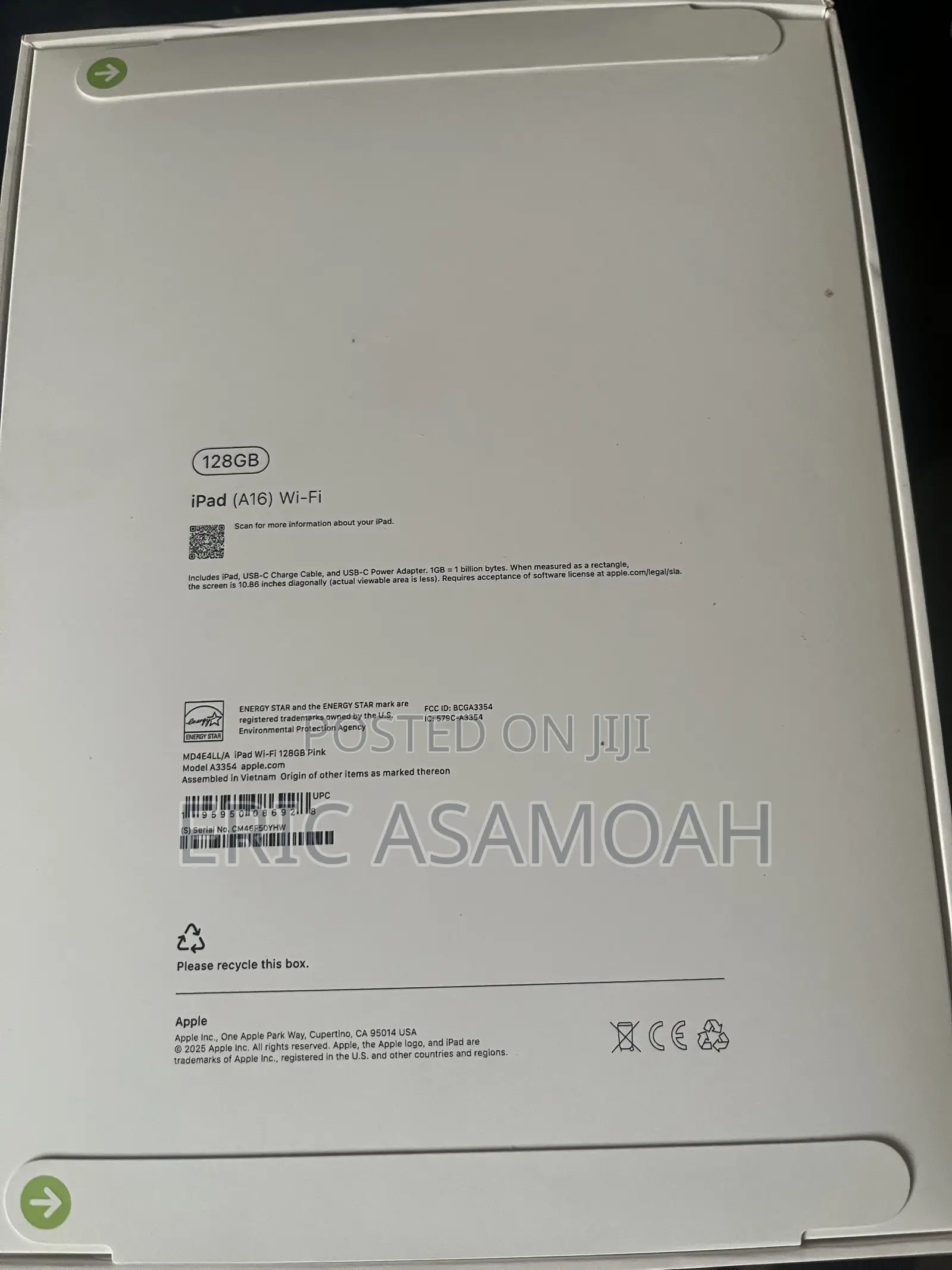 New Apple iPad Wi-Fi 128 GB Pink