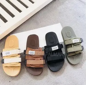 Black Double-Strap Slide Sandals With Thick Sole – Sliders
