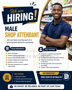 Shop Attendants Are Needed Urgently