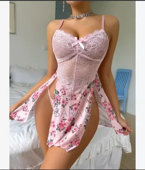 Women’s Pink Floral Lace Nightwear – Elegant & Sexy