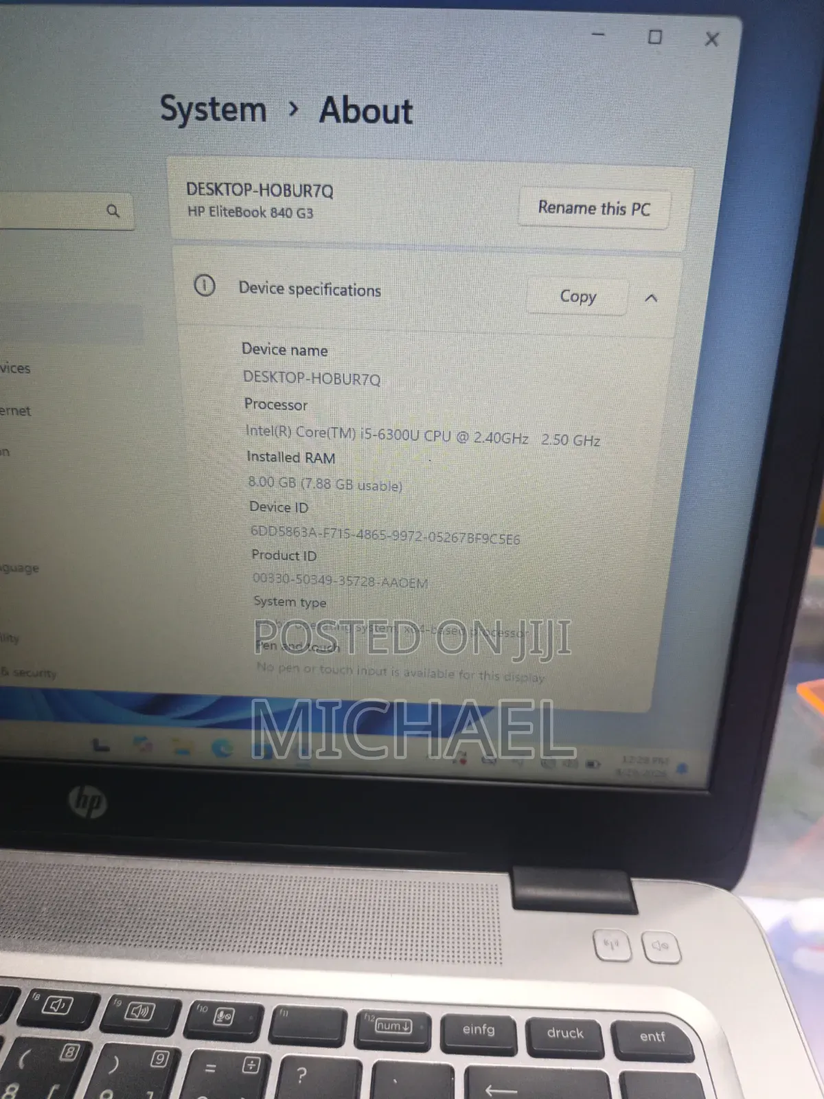 Laptop HP EliteBook 840 G5 8GB Intel Core i5 SSD 512GB