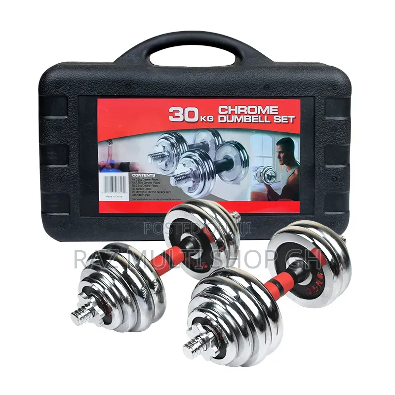 30kg Adjustable Chrome Dumbbells Set