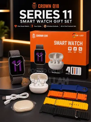 ⌚ CROWN Q18 Series 11 Smart Watch Gift Set