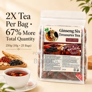 Premium Ginseng Six Treasures Herbal Tea - 2X Tea Per Bag & 67% More