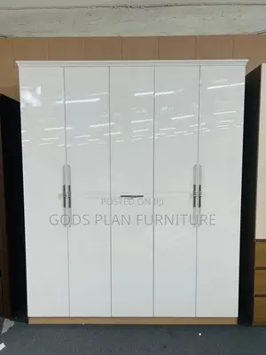 5-Doors High-Gloss Wardrobe