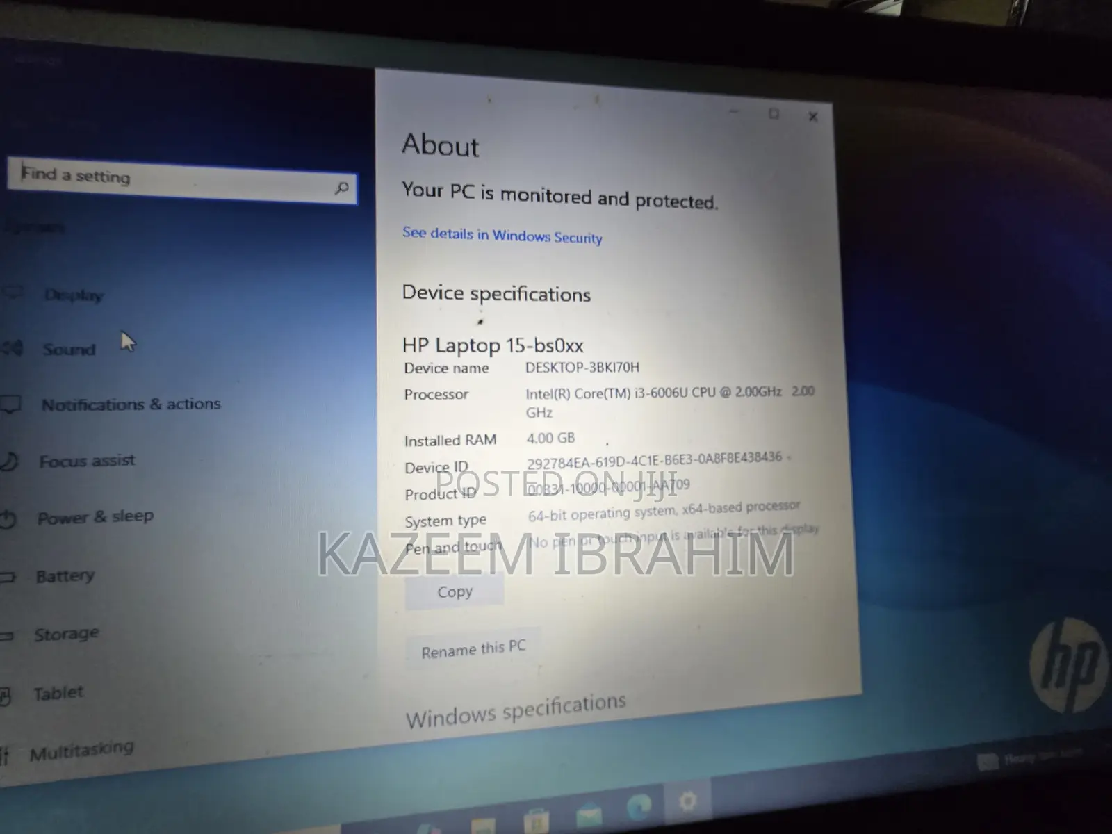 Laptop HP 4GB Intel Core i3 HDD 500GB