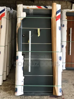 7ft Heavy Metal Turkish Door With Silver Lines (Triple Locks)