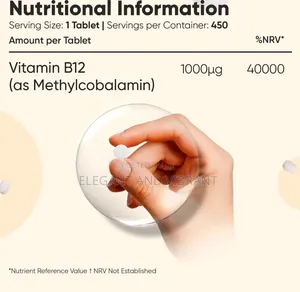 Vitamin B12 Tablets - 450 Tablets (1+ Year Supply)-1000mcg-6mm in Size