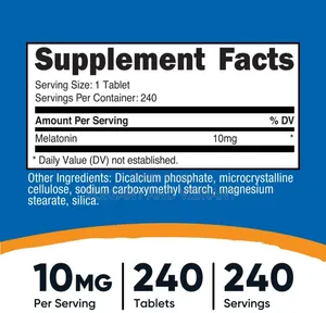 Melatonin 10mg, 240 Tablets - 10mg Per Serving,250 Tablets