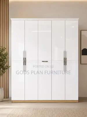 5-Doors High-Gloss Wardrobe