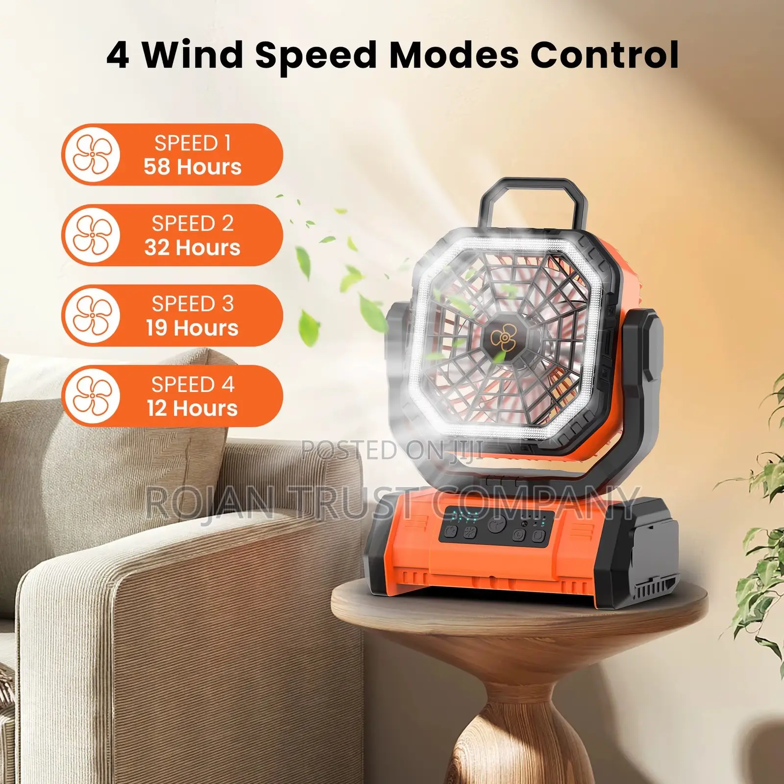 Rechargeable Fan With Led Light