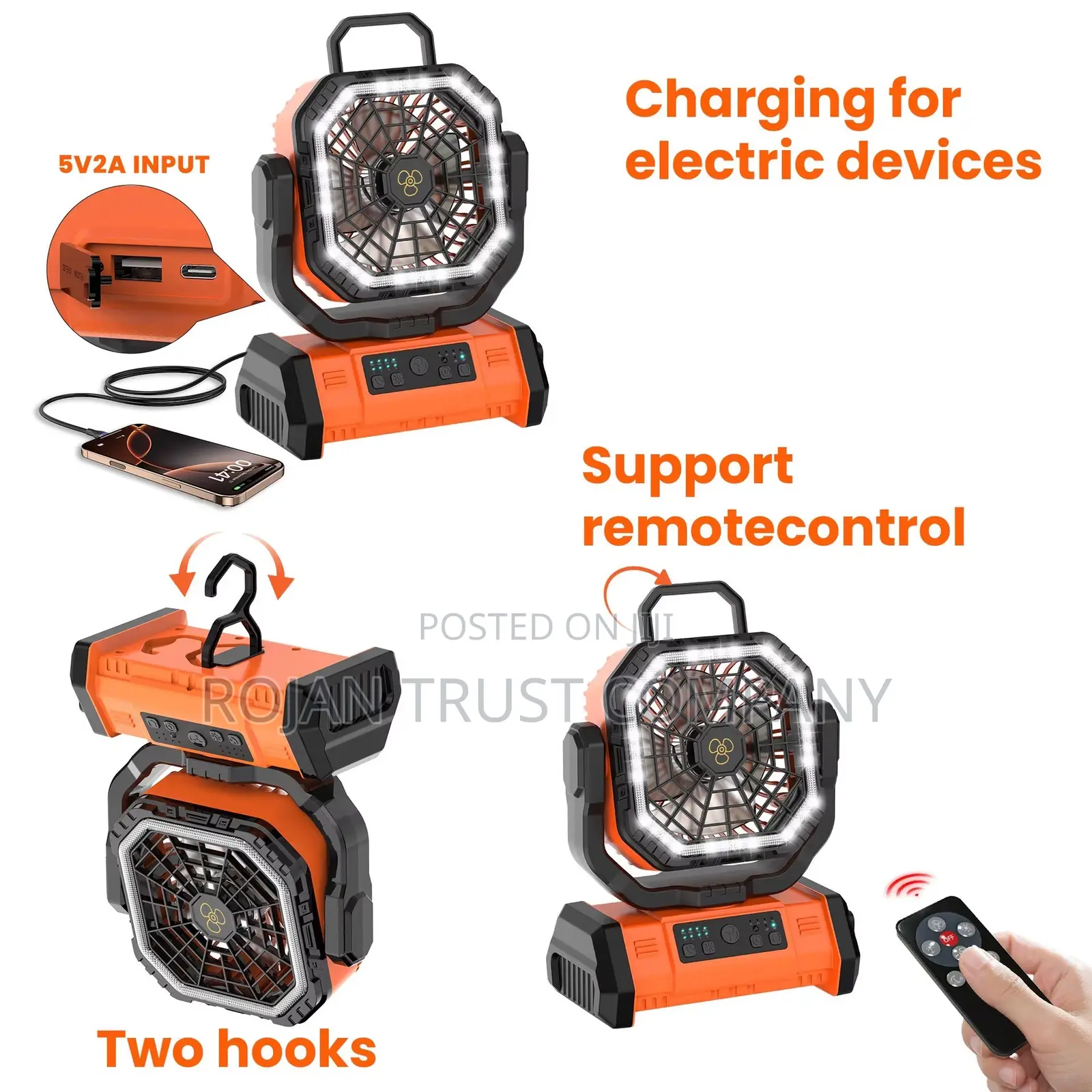 Rechargeable Fan With Led Light