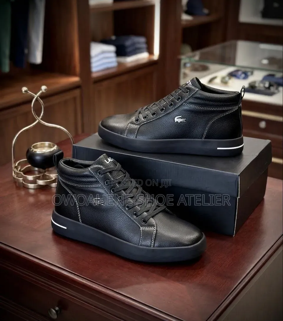 Lacoste High-Top Leather Sneakers