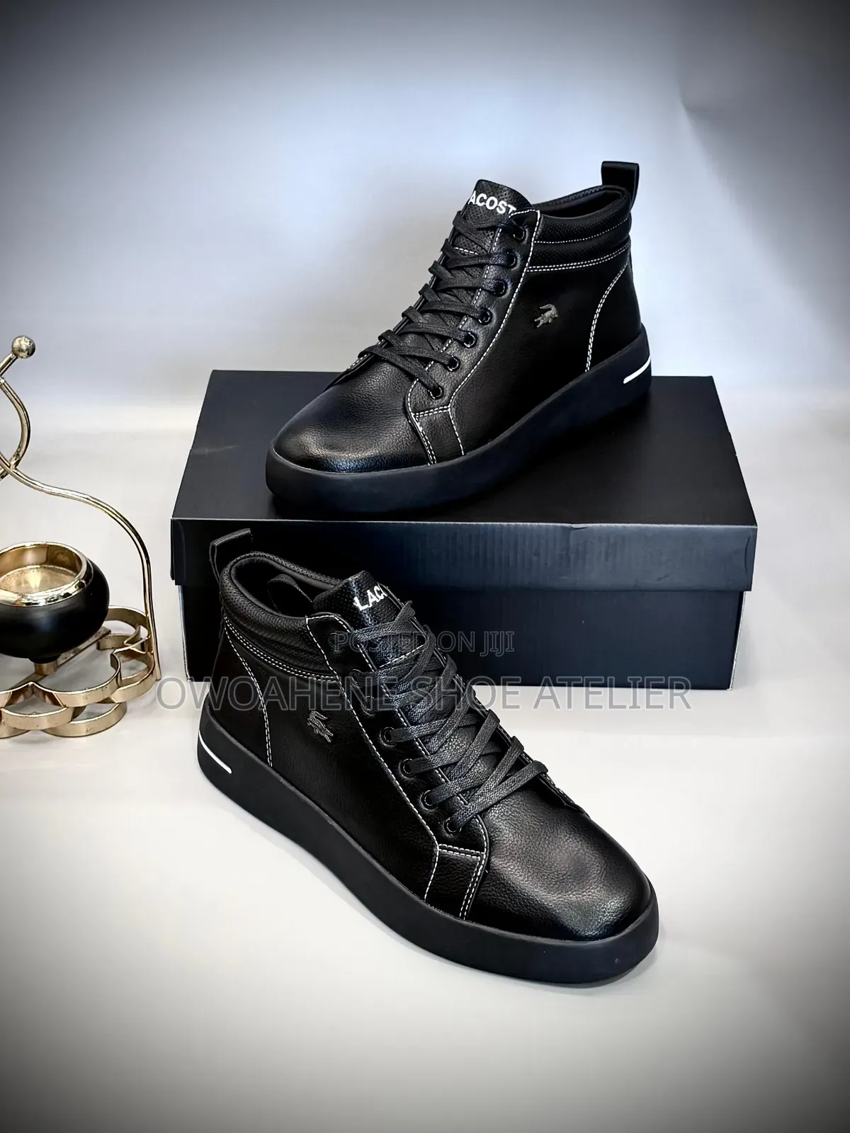 Lacoste High-Top Leather Sneakers