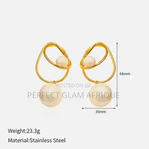 Stainless Steel Pearl Earring