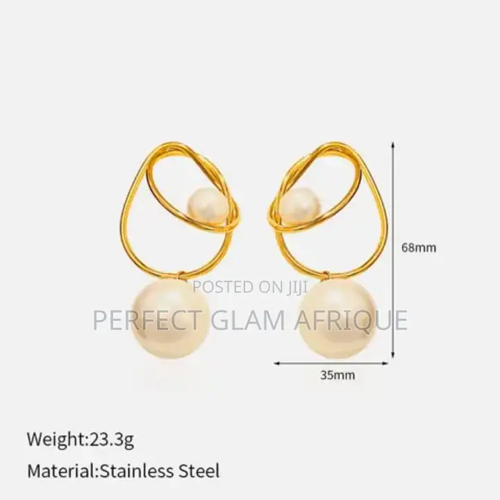 Stainless Steel Pearl Earring