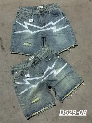 Trendy Distressed Denim Short Jeans for Men