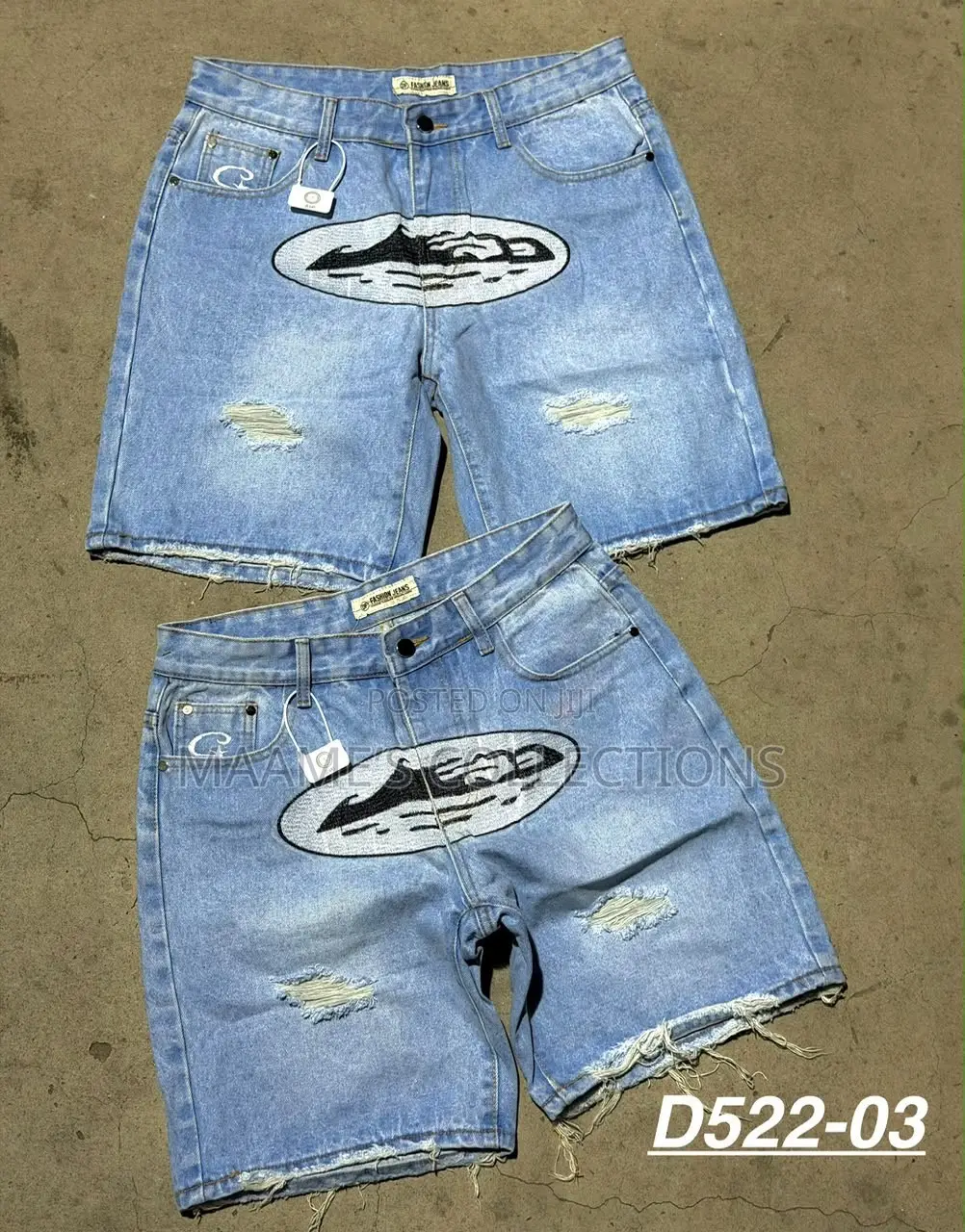 Trendy Distressed Denim Short Jeans for Men