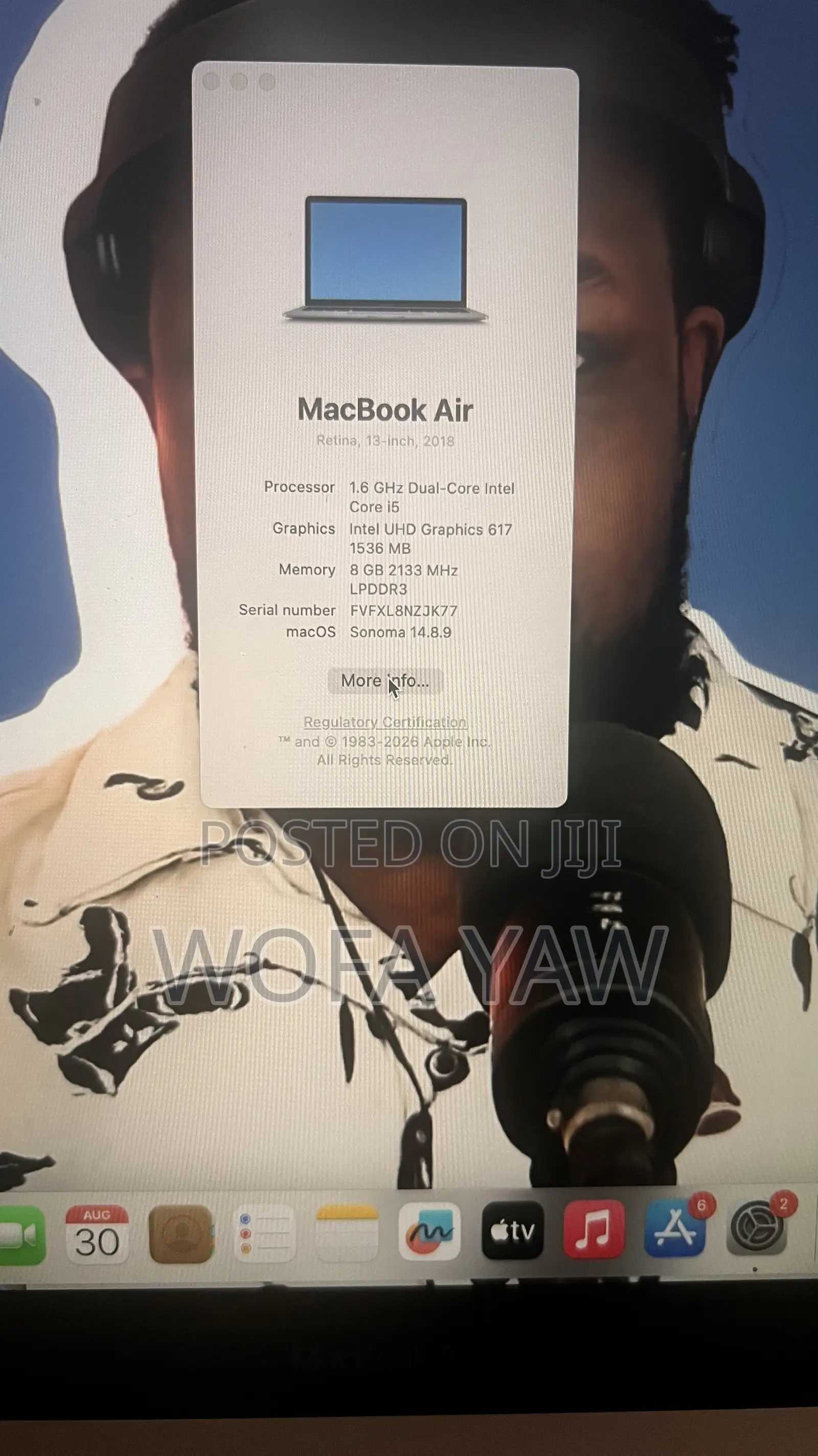 Laptop Apple MacBook Air 8GB Intel Core i5 SSD 320GB