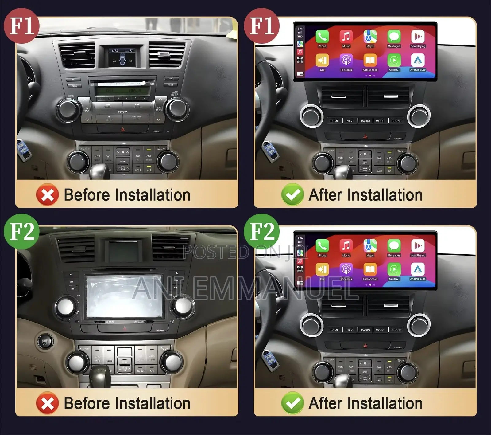 Toyota Highlander 2008 to 2012 12.3 Inches