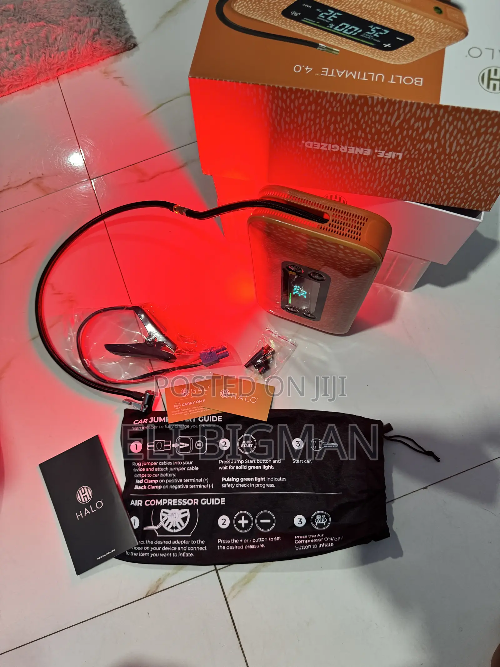 HALO Bolt Ultimate 4.0 (Jump Starter + Tire Inflator + 75W AC Power)