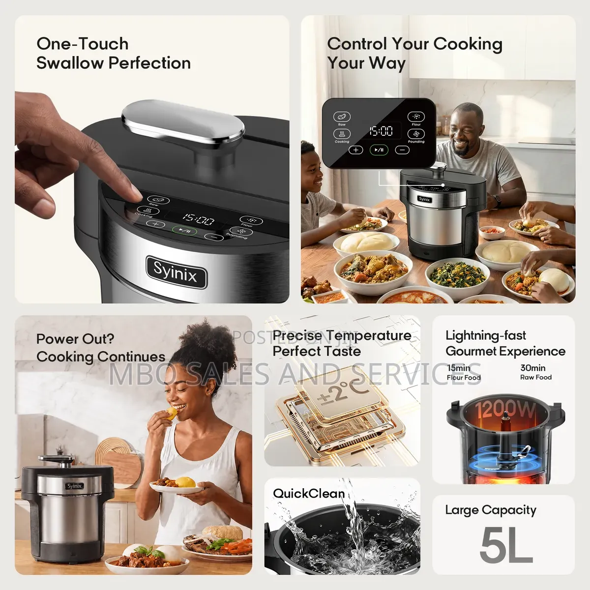 Syinix Swallow Maker Ultra–Smart Automatic Swallow&Food Processor (5L)