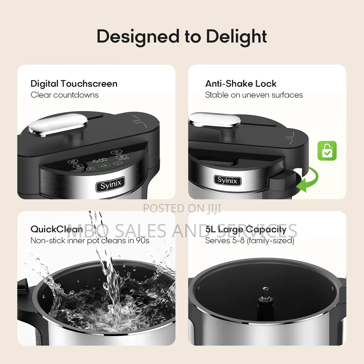 Syinix Swallow Maker Ultra–Smart Automatic Swallow&Food Processor (5L)