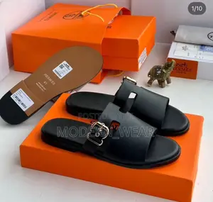 Hermes Leather Slippers