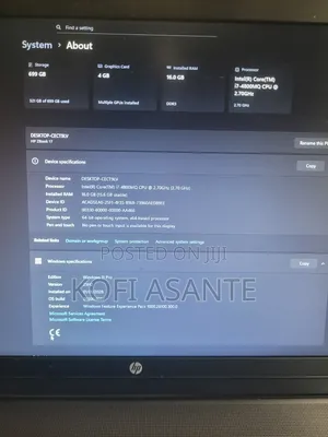 Laptop HP ZBook 17 16GB Intel Core i7 HDD+SSD 700GB