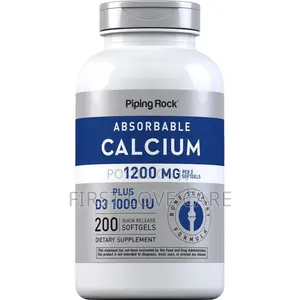 Piping Rock Absorbable Calcium Softgels 1200 Mg Plus D3 1000iu 200 Gel