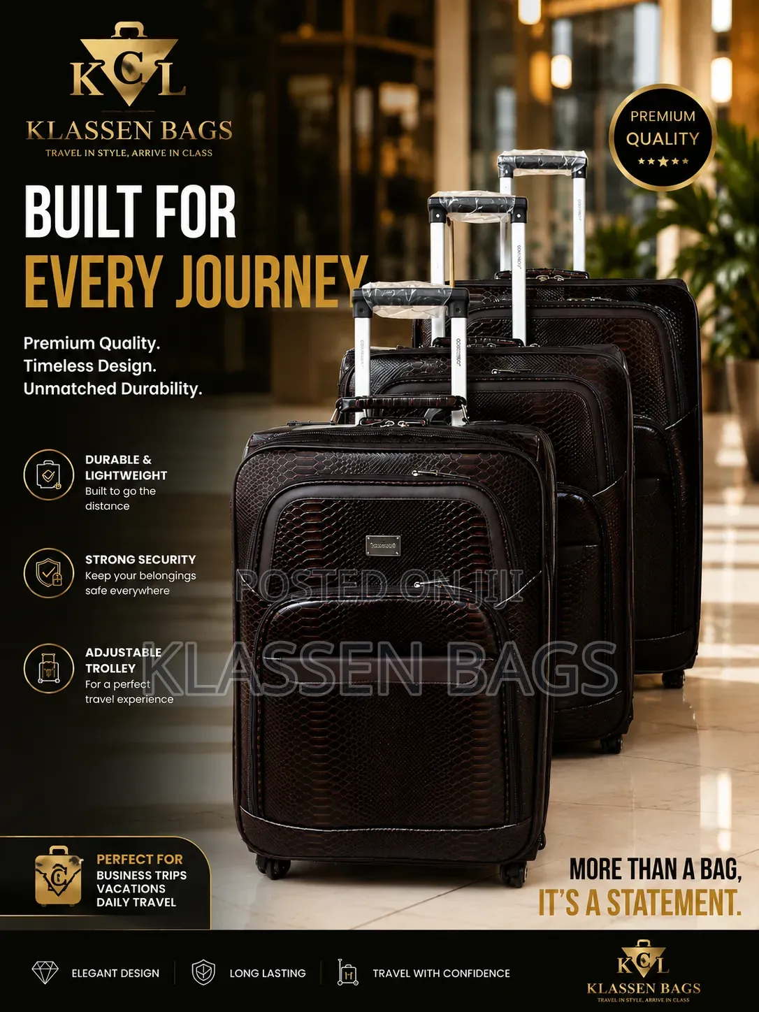 3set Leather Travelling Luggage