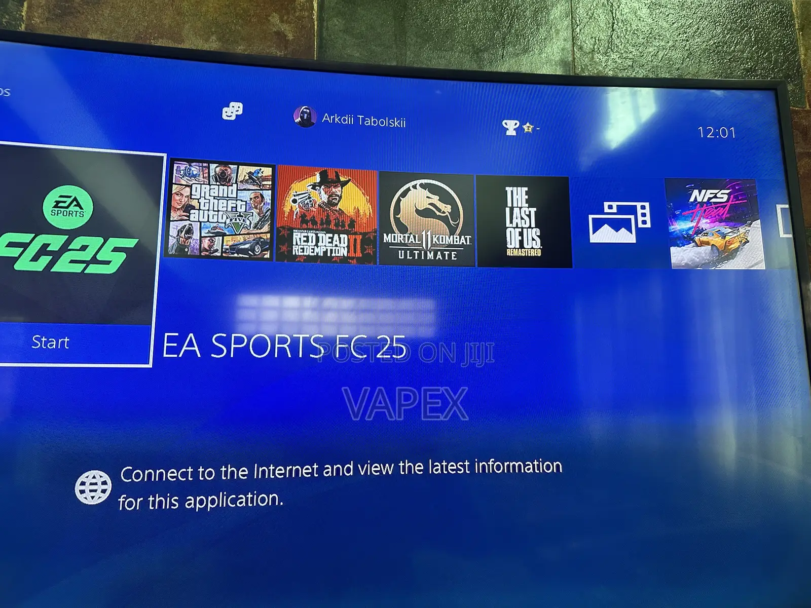 PS4 Slim 1 Controller 4 Offline Games (RDR2, MK, FC25, NFS Heat)
