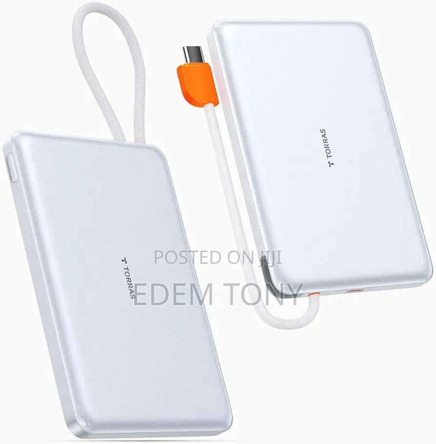TORRAS PebbleLink Power Bank,ultra-Slim 10,000mAh Inbuilt USB-C Cable