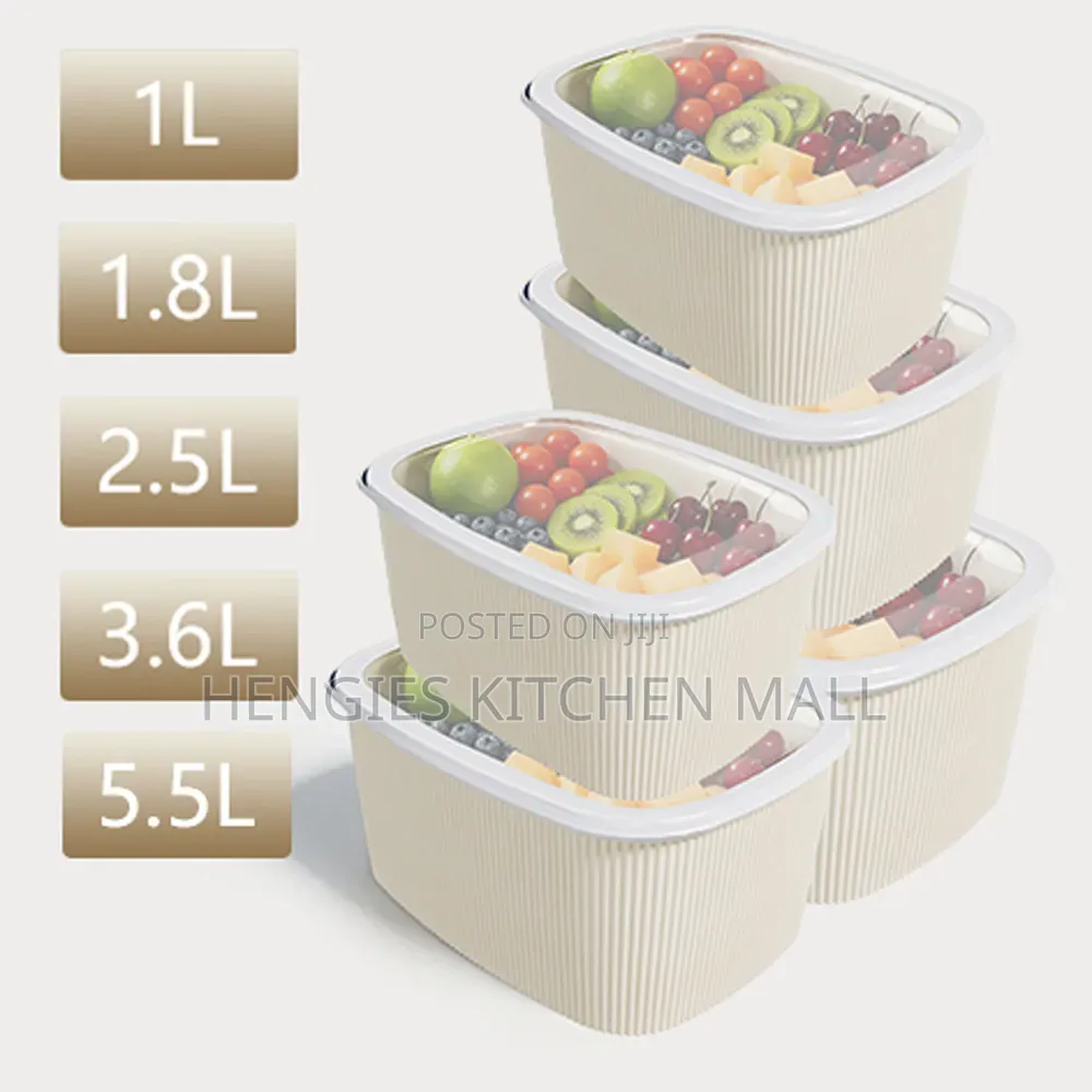 5-Set Storage Bowls Set (Sizes From 1l-5l)