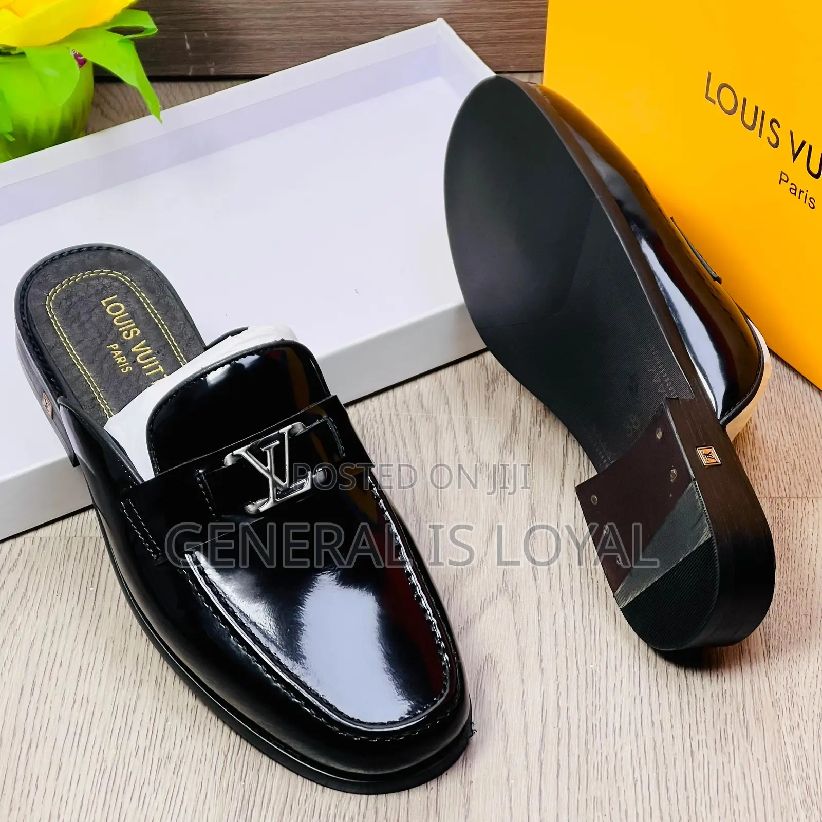 Louis Vuitton Black Mirror Men’s  Halfshoe