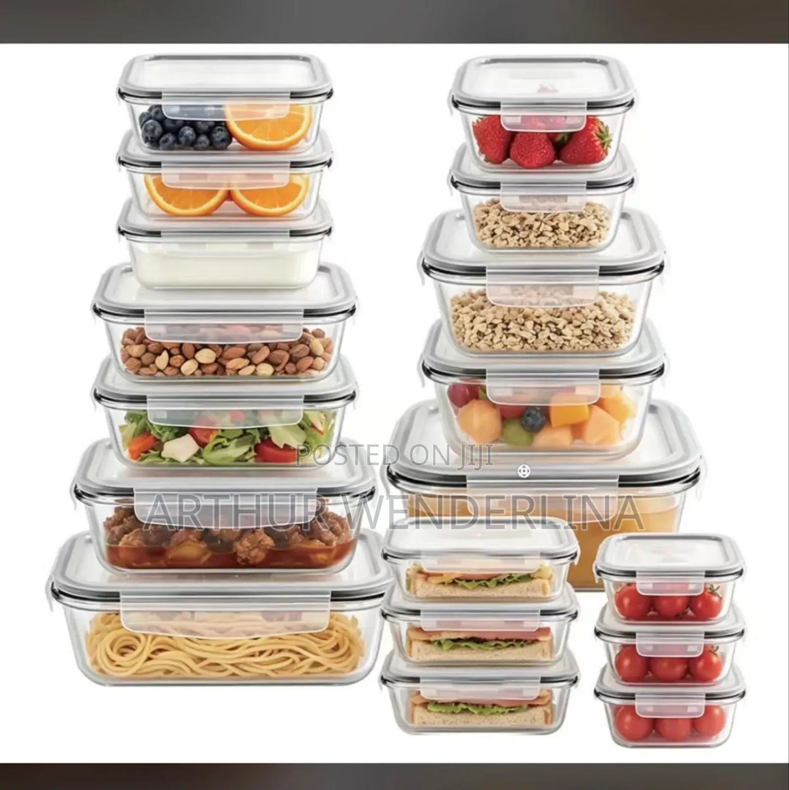 Joy Jolt Glass Container Storage 18pieces