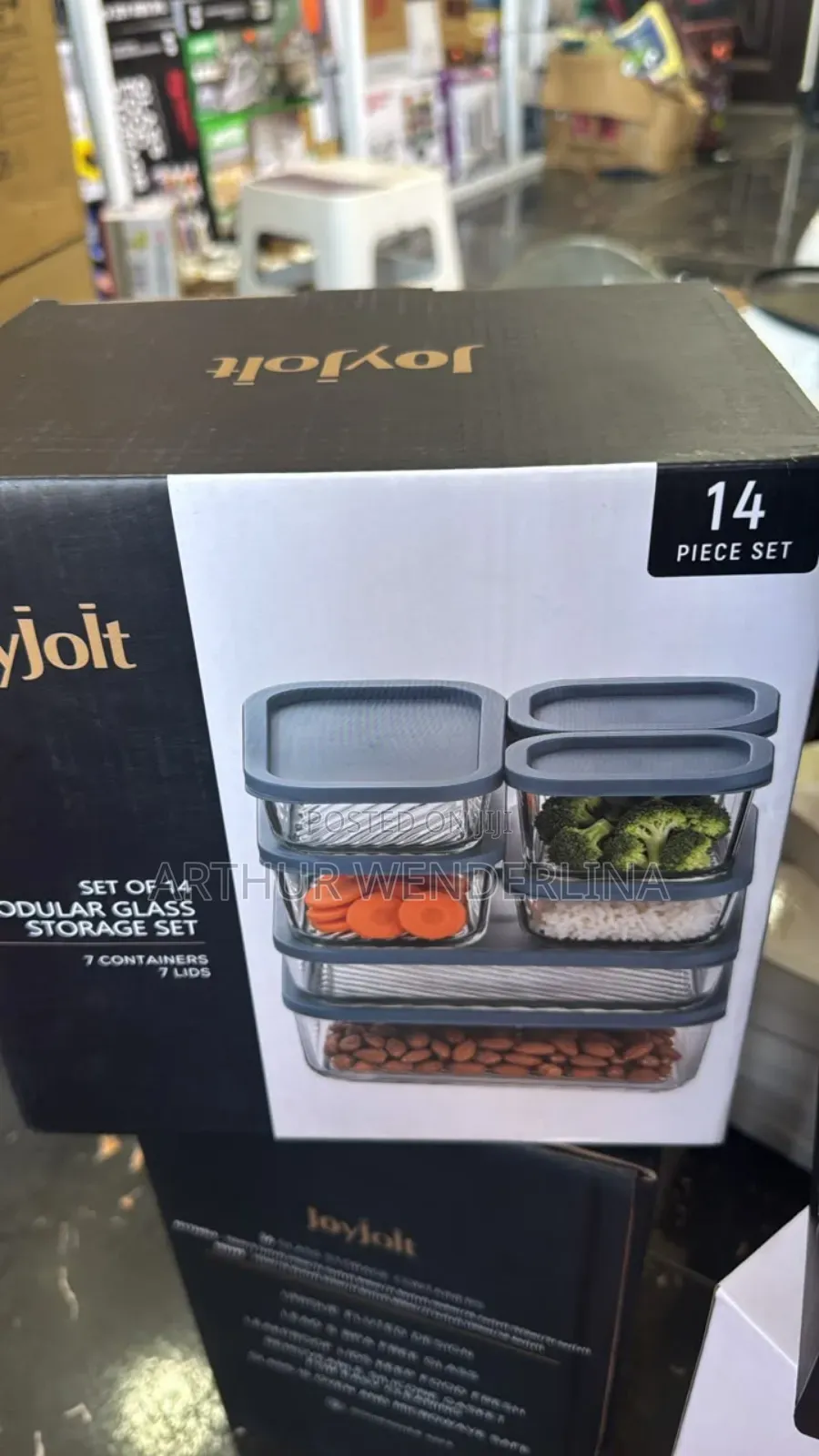 Joy Jolt Glass Container Storage 18pieces