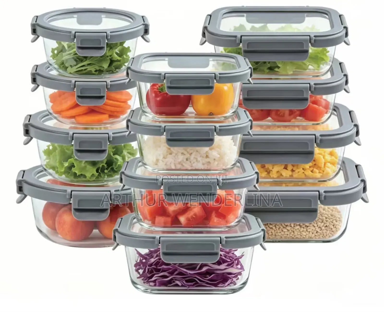 Joy Jolt Glass Container Storage 18pieces