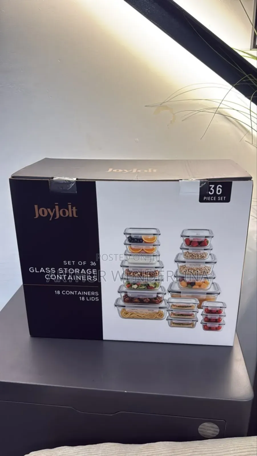 Joy Jolt Glass Container Storage 18pieces