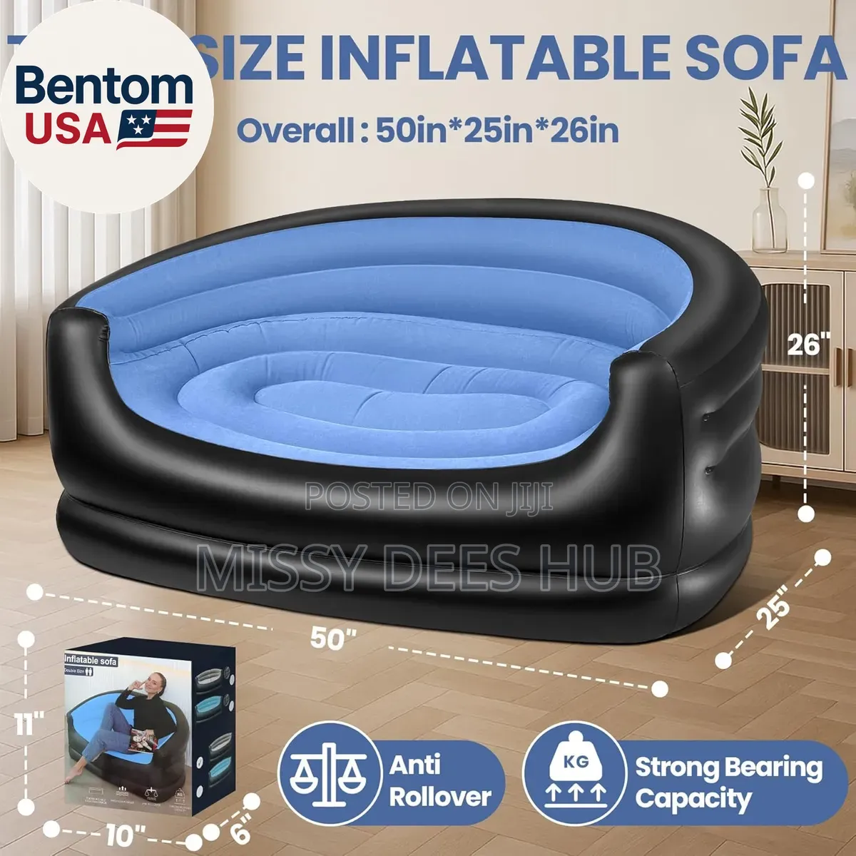 Inflatable Two-Seater Sofa With Pump