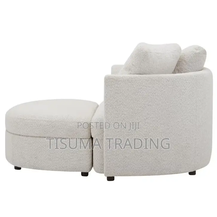 Holley Oversized Fabric Accent Chair With Storage Ottoman