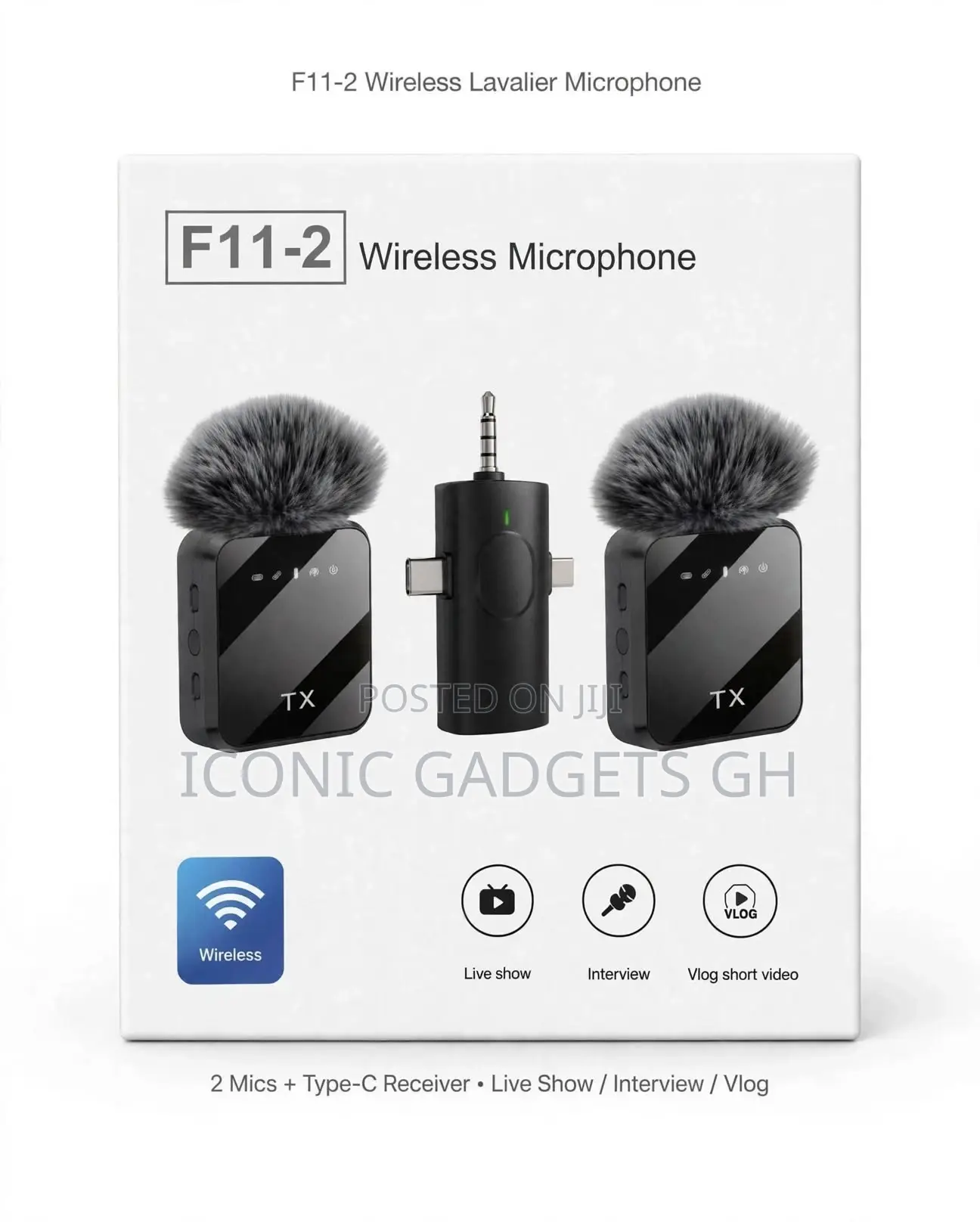 Wireless Lavalier Microphone 2 in 1