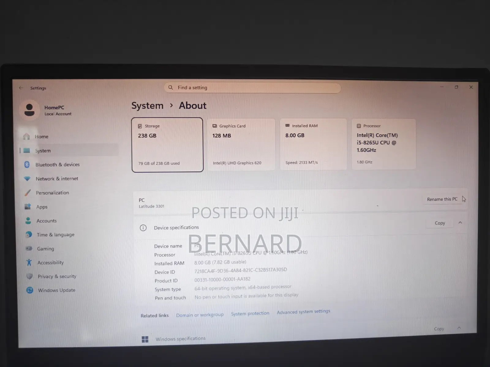 Laptop Dell Latitude 3301 8GB Intel Core i5 SSD 256GB