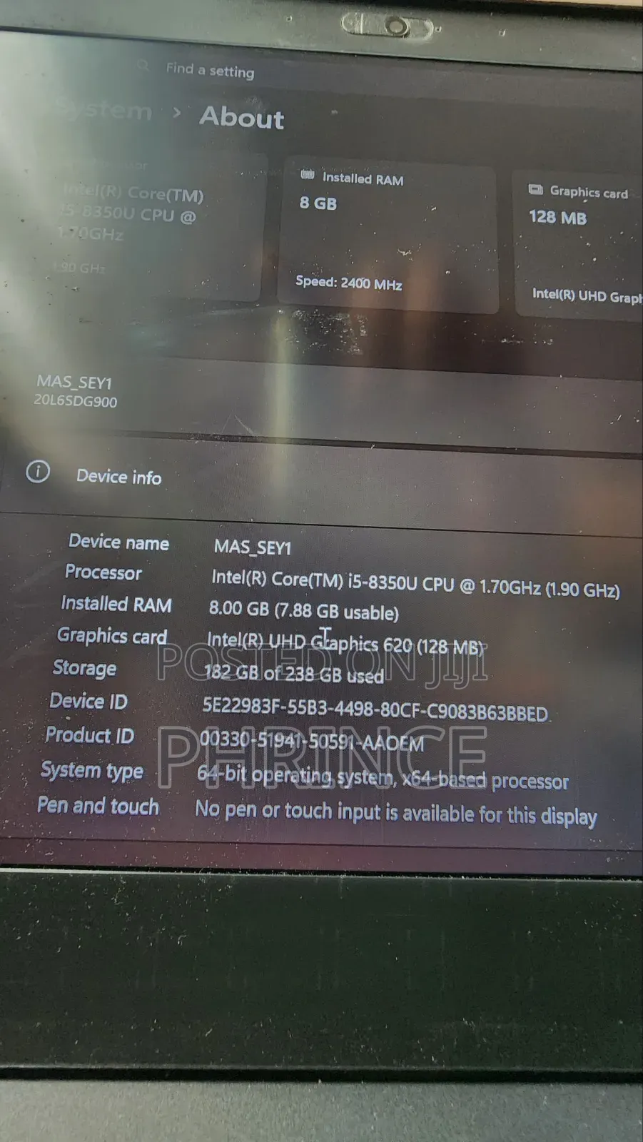 Laptop Lenovo ThinkPad T480 8GB Intel Core i5 SSD 250GB