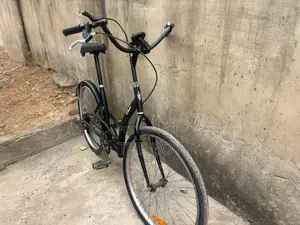 Home Used Bycicle, a Chunk of Foam Is Torn From the Saddle