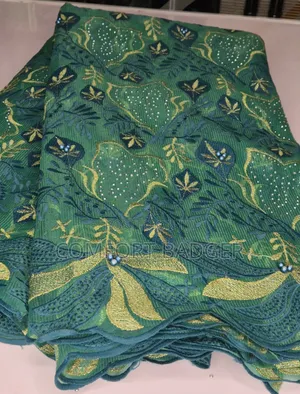 Elegant Green Embroidery Lace With Rhinestones