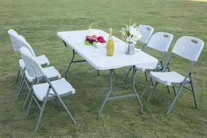 Black Foldable Table 8 Seater