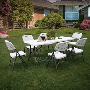 Black Foldable Table 8 Seater