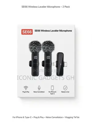 Wireless Lavalier Microphone - 2 Pack