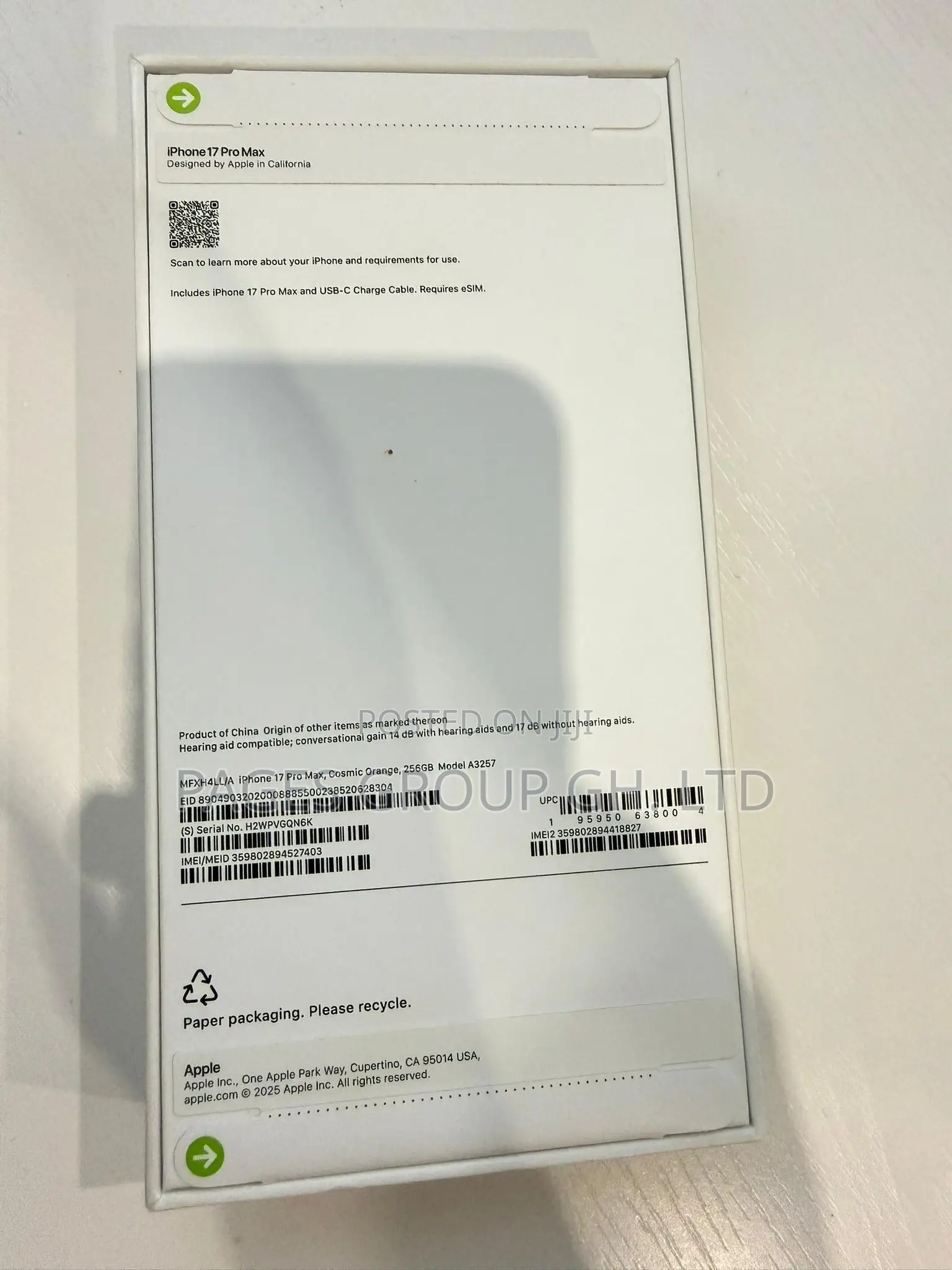 New Apple iPhone 17 Pro Max 256 GB Orange